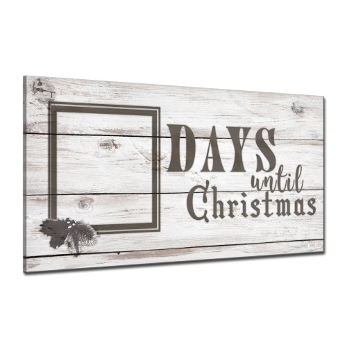 16" White and Gray "Days until Christmas" Dry-Erase Advent Calendar - IMAGE 1