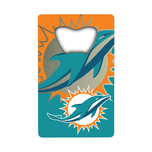 3.25” NFL Miami Dolphins Stainless Steel Credit Card Bottle Opener - IMAGE 1