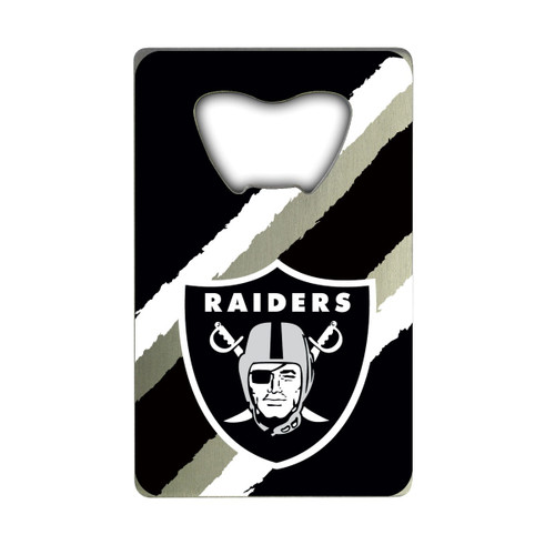 3.25” NFL Las Vegas Raiders Stainless Steel Credit Card Bottle Opener - IMAGE 1