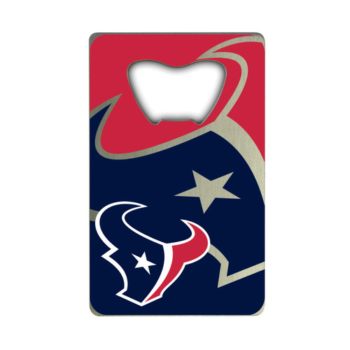 3.25” NFL Houston Texans Stainless Steel Credit Card Bottle Opener - IMAGE 1