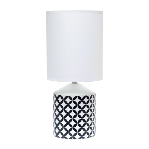 Coin Print Table Lamp with Drum Shade - 18.5" - Black and White - IMAGE 1