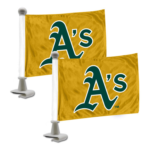 Set of 2 MLB Oakland Athletics Ambassador Flags 6" x 4" - IMAGE 1