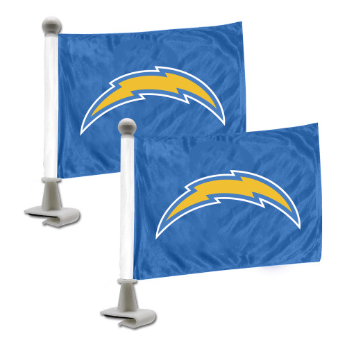 Set of 2 NFL Los Angeles Chargers Ambassador Car Flags 6" x 4" - IMAGE 1