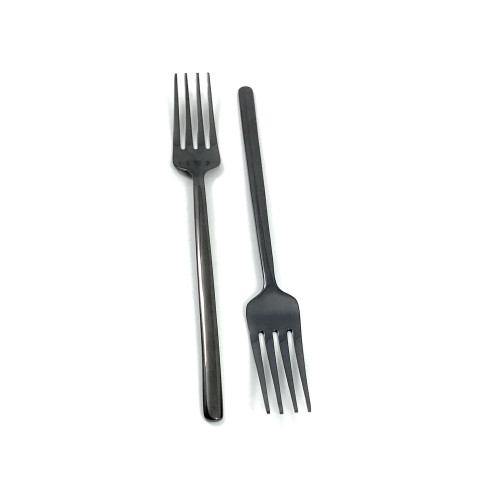 Stainless Steel Dinner Fork Flatware Set - Black - 6pc - IMAGE 1