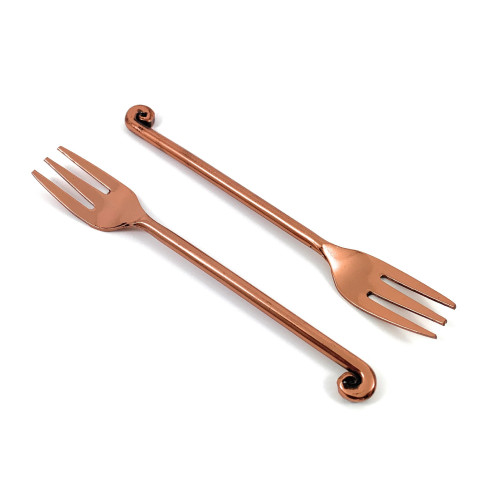 Stainless Steel Flatware Set Appetizer Forks - Bronze - 6pc - IMAGE 1