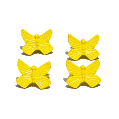 Butterfly Napkin Rings - 2.5” - Yellow - Set of 4 - IMAGE 1