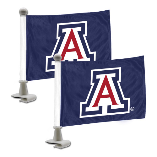 Set of 2 NCAA University of Arizona Wildcats Ambassador Car Flags 6" x 4" - IMAGE 1