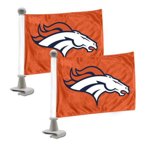 Set of 2 NFL Denver Broncos Ambassador Car Flags 6" x 4" - IMAGE 1