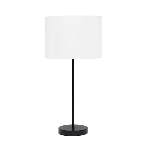 Stick Lamp with Drum Shade - 22.5" - Black and White - IMAGE 1