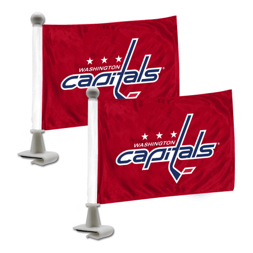 Set of 2 NHL Washington Capitals Ambassador Car Flags 6" x 4" - IMAGE 1