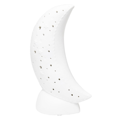 Crescent Moon Porcelain Table Lamp - 10" - White - IMAGE 1