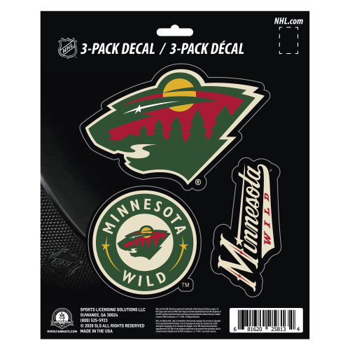 3ct NHL Minnesota Wild Automotive Decal Stickers 6.25” - IMAGE 1