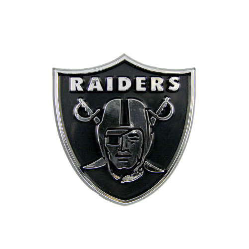 3.25” NFL Las Vegas Raiders Molded Chrome Emblem Exterior Auto Accessory - IMAGE 1