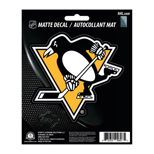 6.25" NHL Pittsburgh Penguins Matte Automotive Decal Sticker - IMAGE 1