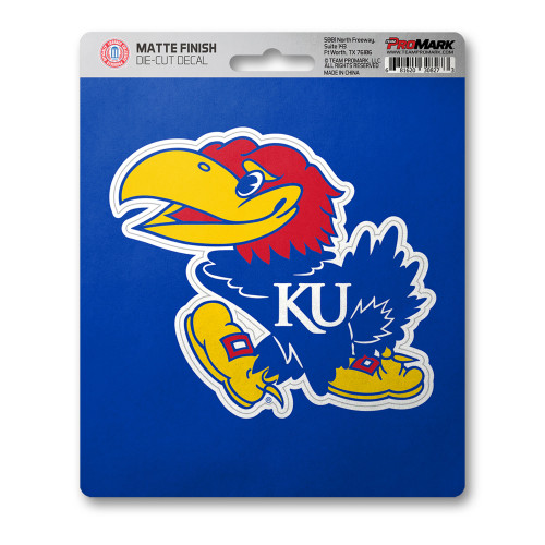 6.25" NCAA University of Kansas Jayhawks Matte Automotive Decal Sticker - IMAGE 1