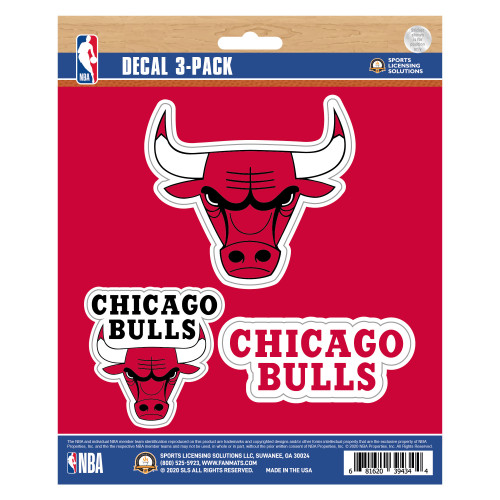 3ct NBA Chicago Bulls Automotive Decal Stickers 6.25” - IMAGE 1