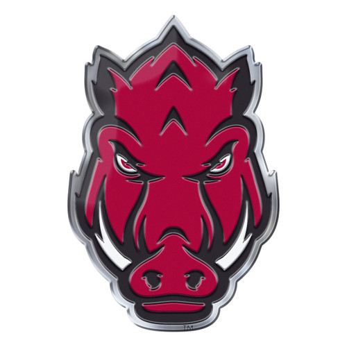 3.25” NCAA University of Arkansas Razorbacks Embossed Automotive Emblem - IMAGE 1