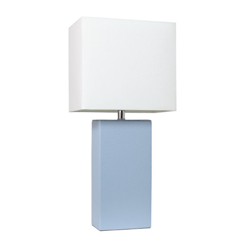 21" Periwinkle Blue Table Lamp with White Shade - IMAGE 1