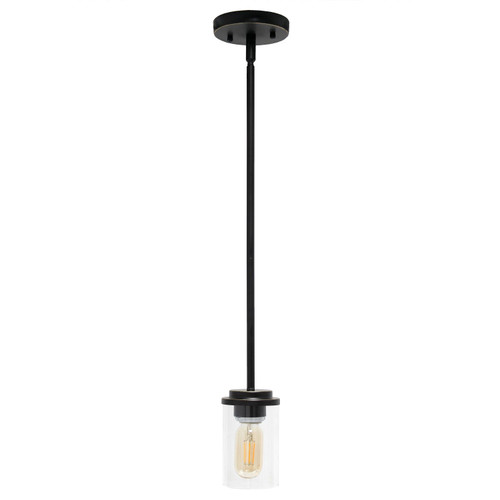 Adjustable Hanging Pendant Fixture with Cylindrical Shade - 53" - Bronze - IMAGE 1