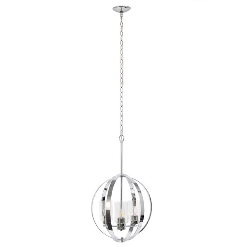 Globe Hanging Pendant Ceiling Light Fixture - 64" - Chrome Finish - IMAGE 1
