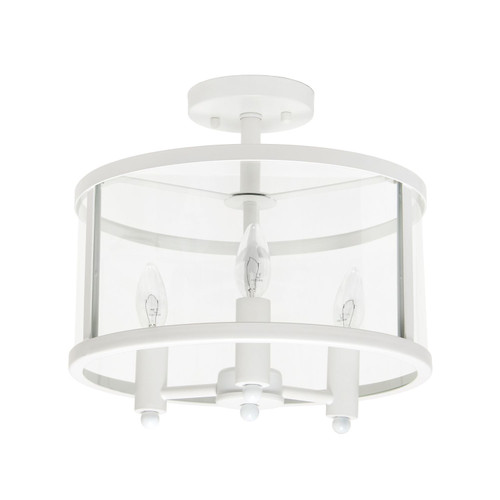Semi Flush Mount Ceiling Light Fixture - 13" - White and Clear - IMAGE 1