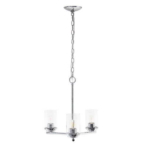 3-Light Hanging Pendant Chandelier - 64" - Chrome Finish - IMAGE 1