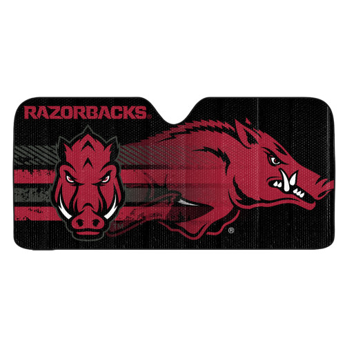 59" NCAA University of Arkansas Razorbacks Automotive Windshield Sun Shade - IMAGE 1