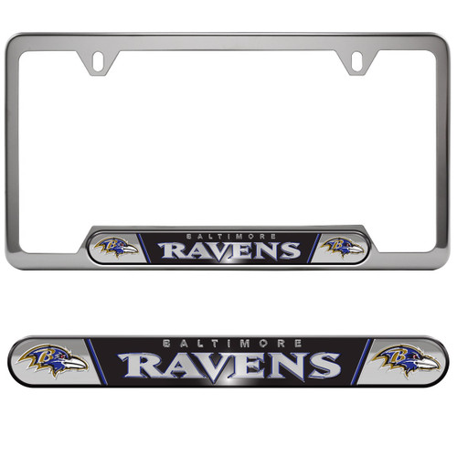 NFL Baltimore Ravens Automotive License Plate Frame - 12.25” - IMAGE 1