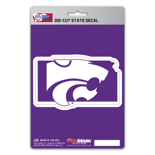6.25" NCAA Kansas State University State Automotive Decal - IMAGE 1