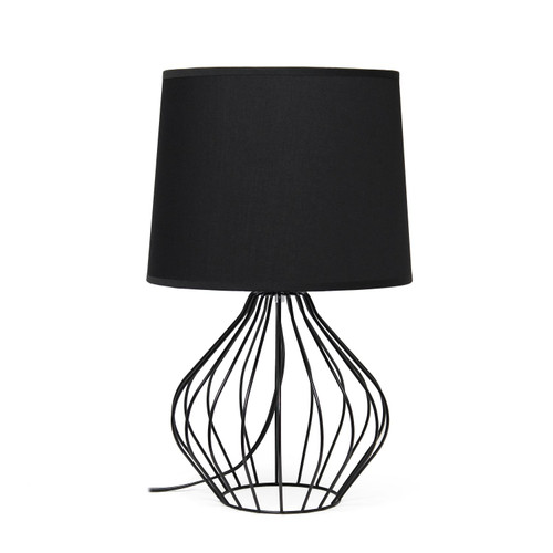 Geometrical Wired Table Lamp with Tapered Shade - 19.75" - Black - IMAGE 1