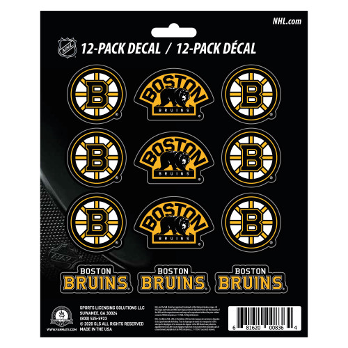 12ct NHL Boston Bruins Automotive Mini Decal Stickers 6.25” - IMAGE 1