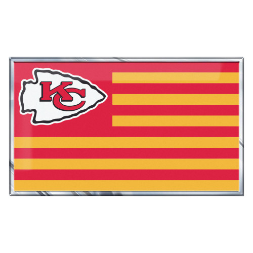 3.5" NFL Kansas City Chiefs Automotive Embossed State Flag Emblem - IMAGE 1