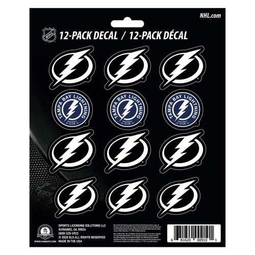 12ct NHL Tampa Bay Lightning Automotive Mini Decal Stickers 6.25” - IMAGE 1