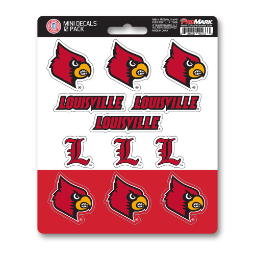 12ct NCAA University of Louisville Automotive Mini Decal Stickers 6.25” - IMAGE 1