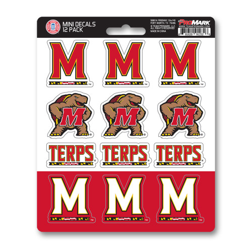 12ct NCAA University of Maryland Terrapins Automotive Mini Decal Stickers 6.25” - IMAGE 1