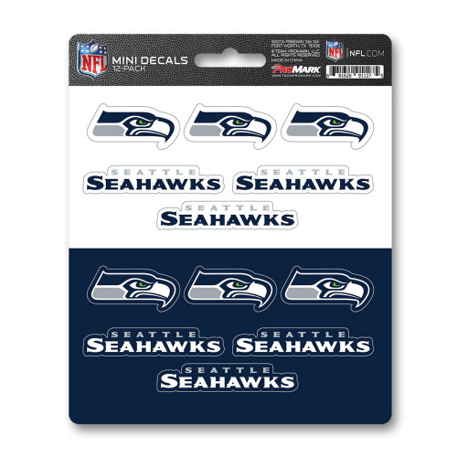 12ct NFL Seattle Seahawks Automotive Mini Decal Stickers 6.25” - IMAGE 1