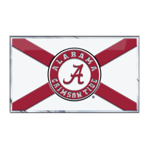 3.5" NCAA University of Alabama Automotive Embossed State Flag Emblem - IMAGE 1