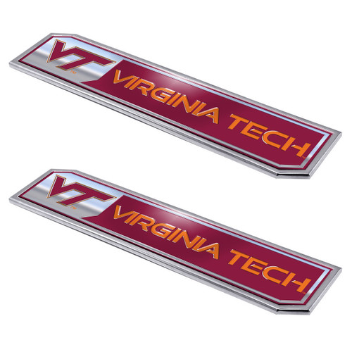 NCAA Virginia Tech Hokies Automotive Embossed Truck Emblems - 8.25" - Set of 2 - IMAGE 1