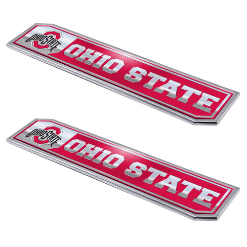 NCAA Ohio State University Automotive Embossed Truck Emblems - 8.25" - Set of 2 - IMAGE 1