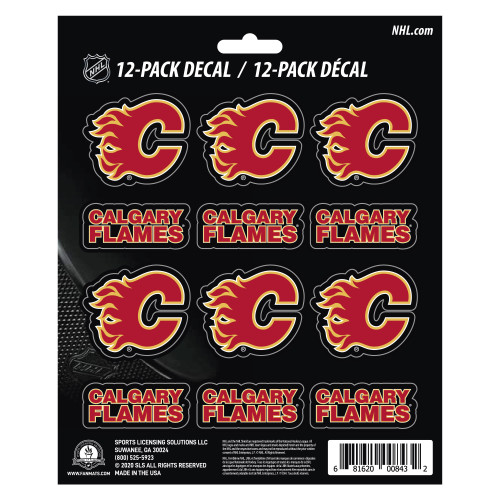 12ct NHL Calgary Flames Automotive Mini Decal Stickers 6.25” - IMAGE 1