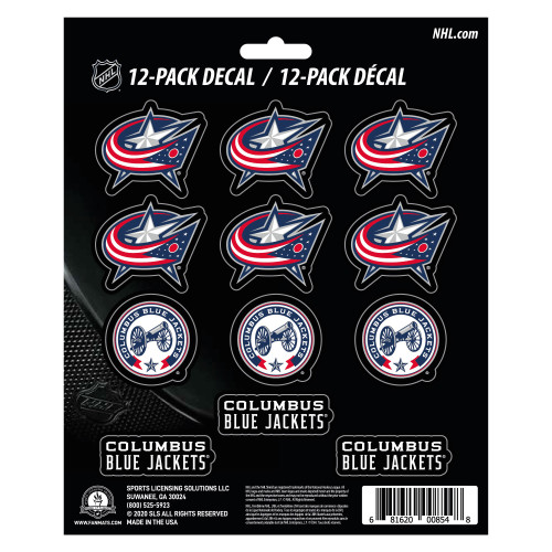 12ct NHL Columbus Blue Jackets Automotive Mini Decal Stickers 6.25” - IMAGE 1