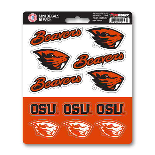 12ct NCAA Oregon State University Beavers Automotive Mini Decal Stickers 6.25” - IMAGE 1