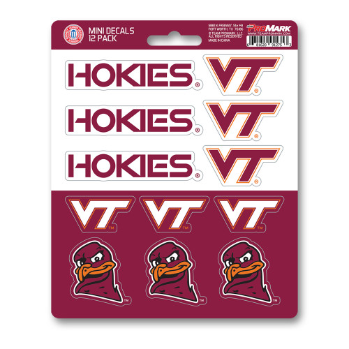 12ct NCAA Virginia Tech Hokies Automotive Mini Decal Stickers 6.25” - IMAGE 1