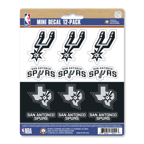 12ct NBA San Antonio Spurs Automotive Mini Decal Stickers 6.25” - IMAGE 1