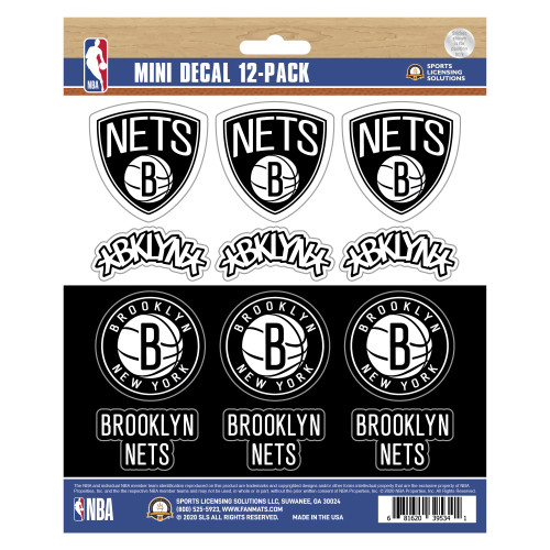 12ct NBA Brooklyn Nets Automotive Mini Decal Stickers 6.25” - IMAGE 1