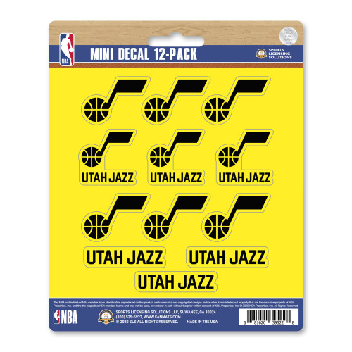 12ct NBA Utah Jazz Automotive Mini Decal Stickers 6.25” - IMAGE 1