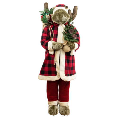 Moose Santa Claus Standing Christmas Figure - 48" - IMAGE 1