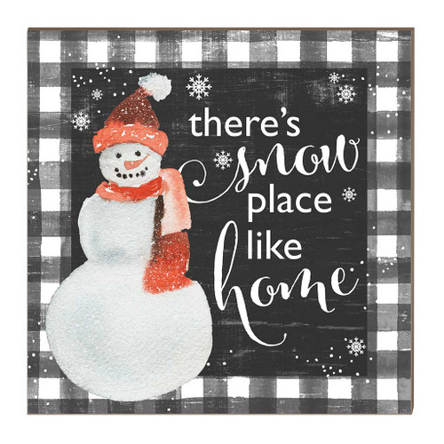 10" Black and White "There's Snow Place Like Home" Wooden Sign - IMAGE 1