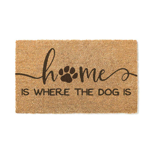 Natural Coir "Home is Where the Dog is" Rectangular Doormat 18" x 30" - IMAGE 1