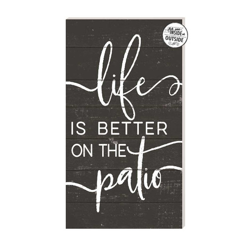 20" Black and White "Life is Better on the Patio" Outdoor Wall Sign - IMAGE 1